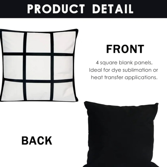 Sublimation blank White and Black Cross Pattern pillow case bundle of 4 - Picture 1 of 7